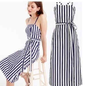 J. Crew • Thomas Mason Stripe Apron Dress in Blue and White